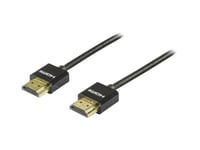 HDMI-kabel extra tunn, hane - hane, 3m svart