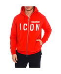 Dsquared2 Mens zip-up hoodie S79HG0002-S25042 - Red - Size X-Large