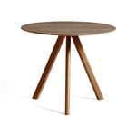 HAY - CPH20 Round Table Ø 90, WB Lacquered Walnut, WB Lacquered Walnut Tabletop - Valnöt - Träfärgad - Matbord - Trä