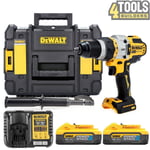 DeWalt DCD999H2T-GB 18V XRP BL Combi Drill With 2x 5Ah Batteries, Charger & Case
