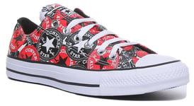 Converse 166986C Ct As Ox Womens Low Top Canvas Trainer In Red Size UK 3 - 8