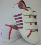 Girls K-Swiss Trainers Size 2 White/Pink Leather Tab Fastening  New £13.99