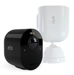 Arlo Ultra 2 Outdoor Smart Home Security Camera CCTV Add on and FREE Security Mount bundle - black, With Free Trial of Arlo Secure Plan