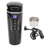 Car Heating Cup Black Travel Electric Kettle 96W Water Temperature Display For