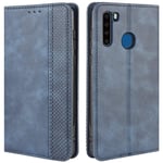 HualuBro Blackview A80 Pro Case, Blackview A80 Plus Case, Retro PU Leather Full Body Shockproof Wallet Flip Case Cover with Card Holder and Magnetic Closure for Blackview A80 Pro Phone Case (Blue)