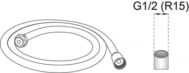 Habo Duschslang Elastisk, 1,5-2 m