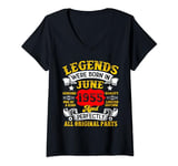 Womens Funny Legend Since June 1955 Vintage 69th Birthday Men Women V-Neck T-Shirt