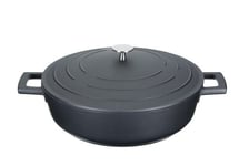 KITCHENCRAFT MasterClass Cast Aluminium Shallow Casserole Dish, 4L, Black
