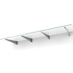 designtak entrétak easy collection flat console silver - clear glass