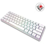 LEAVEN K28 61 Keys Gaming Office Computer RGB Wireless Bluetooth + Wired Dual Mode Mechanical Keyboard, Cabel Length:1.5m, Colour: Red Axis (White)