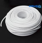 10m White RG6 Satellite Coax Cable + F's & Clips For Freesat & TV Aerial or Sky