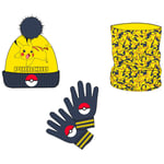 Nintendo Pokemon Pikachu Snood, Hat And Gloves Set