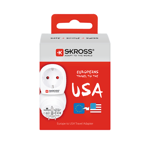Skross Europe to USA, 15A 110-125V rejseadapter - Hvid