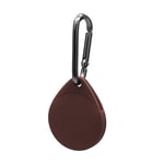 SAITS Compatible for Apple AirTag 2021 Silicone Case with Keychain, Professional AirTag Carrier Teardrop-Shaped. (Coffee)