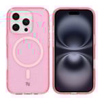 iPhone 16 Pro Rvelon Mobilskal TPU med MagSafe - Glitter Rosa Rosa