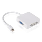 3 in 1 Mini DP to DVI VGA HD Adapter cable connector for Macbook Pro Air Mac