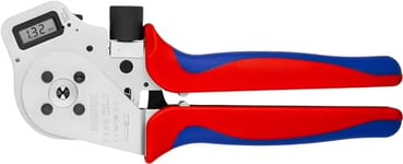 Knipex Four-Mandrel Crimping Pliers for turned contacts chrome-plated, with multi-component grips 250 mm 97 52 65 DG
