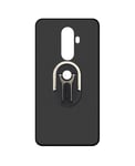 Sunrive Case For CUBOT X18 Plus, Car Phone Holder Air Vent matte Soft Premium TPU Silicone Back Cover Case Ring Kickstand, 360 Degree Rotating Metal Finger Ring Holder(black)