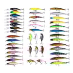 43-pack fiskedrag wobbler, Minnow mixed multifärg
