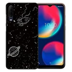 Yoedge OPPO Realme 6 Case, Black Silicone with Personalised Print Astronaut Patterned Protective Cover Ultra Slim Shockproof TPU Gel Phone Cases for OPPO Realme 6 Smartphone, 02
