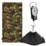 Carp Coarse Fishing Tackle Camo DPM Folding 100 x 50 x 1cm Unhooking Landing Mat with Soft Mesh Weigh Sling and Weighing Scales Set Bundle