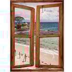 Stickers muraux Chambre Adulte - Adhesif Mural Effet 3D- Autocollant Mural Corse - Stickers Muraux Cuisine - Décoration Murale Trompe l'œil Salon - Autocollants Muraux 80x60cm