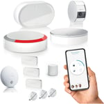 1875323 - Home Alarm Advanced - Pack sécurité vidéo - Alarme Maison sans Fil Connecté Wifi - Module gsm - Caméra de surveillance intérieure - Blanc