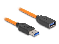 Delock - USB-förlängningskabel - USB typ A (hane) till USB typ A (hona) - 20 V - 5 A - 1 m - upp till 5 Gbps dataöverföringshastighet - orange