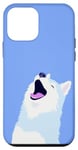 Coque pour iPhone 12 mini Husky selfie mignon animal bâillement dessin animé