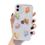 Cartoon Cactus Phone Case For iPhone 11 Pro Max XR XS Max X 8 7 Plus Soft Epoxy Candy Color Clear Phone Back Cover Cases-White-For iPhone X or XS