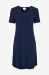 Damella - Nattlinne Short Sleeve i bambuviskos - Blå
