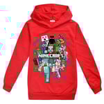 Barnens tecknade spel Hoodie Casual Långärmad Huvtröja Minecraft Grafisk Tröja för 5-12 år pojkar flickor-Xin Red 5-6Years
