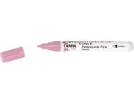 KREUL 16404-Glass Pen Classic Medium, Rose, Pointe Ogive indéformable, épaisseur de Trait env. 2-4 mm, Crayon à Peinture pour Porcelaine, Couvrant et résistant à la lumière, 610803, Pink