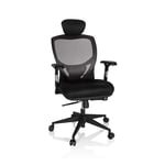 hjh OFFICE 657130 Chaise de Bureau Venus Base Tissu/Maille Gris/Noir Fauteuil pivotant Ergonomique, Dossier réglable
