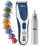 Wahl Hair Clippers for Men, Colour Pro Cordless Head Shaver Men's Hair Clippers with Colour Coded Clipper Guides and Wet/Dry Nose Hair Trimmer for Men