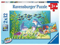 Ravensburger- Puzzles 2x12 pièces Au Fond de l'océan Enfant, 4005556076253