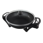 33cm Electric Non-Stick Wok with Glass Lid / Rapid Heating, Temperature Control