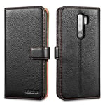 LENSUN Xiaomi Mi Redmi Note 8 Pro Leather Case, Flip Genuine Leather Phone Case Wallet Cover with Magnetic Closure for Xiaomi Mi Redmi Note 8 Pro – Black (MN8P-LG-BK)