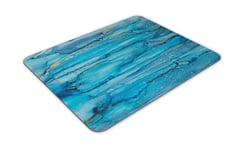 Blue Stained Glass Art Mouse Mat Pad - Modern Painting Cool Computer Gift #16014