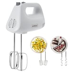 Kenwood Hand Mixer,Electric Whisk, 5 Speeds, Stainless Steel Kneaders and Beaters for Durability and Strength, 450 W, HMP30.A0WH, White