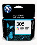 HP Original 305 Colour Ink Cartridge For DeskJet 2710e Inkjet Printer, 3YM60AE
