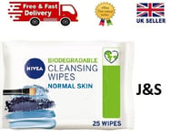 Nivea Biodegradable 3 In 1 Refreshing Cleansing Wipes for Normal Skin Pack of 25