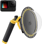 TELESIN Port dôme pour GoPro Hero 11 10 9 Black Boîtier étanche pour Objectif de caméra de plongée avec déclencheur à Pistolet, poignée Flottante Accessoires de caméra d'action GoPro 11 10 9