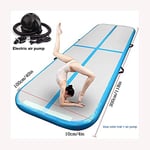 ktynskmx Yoga mat3m inflatable track and field gymnastic mattress gym tumbling aerial track floor yoga tumbling wrestling home exercise mat,Ivory