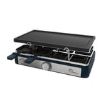 LITTLE BALANCE 8750 Grill & Cheese Meuuuh...!, Appareil à Raclette, Grill, 2 en 1, 8 spatules bois, Sans PFAS, Jusqu'à 8 personnes, 1400 W, Poivre