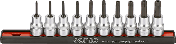 Hylssats 3/8" Torx T8H-T50H Med Hållare 10-Delar Sonic