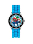 Nintendo Mario Blue Silicone Strap Time Teacher Watch, Blue