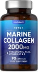 Marine Collagen 2000mg with Hyaluronic Acid, Vitamin C & E  | 90 Capsules