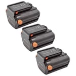 vhbw 3x Batteries compatible avec Gardena EasyCut Li-18/23 R (9823-20), EasyCut Li-18/50 (8877-20) (2000mAh, 18V, Li-ion)