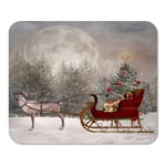 Mousepad Computer Notepad Office Santa Christmas Sleight is Ready to Go in Winter Home School Game Player Computer Worker Inch